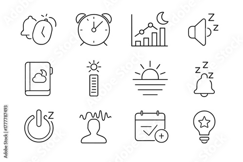 Vector ui sounds icon reminder dream screen graph app sleep night selector