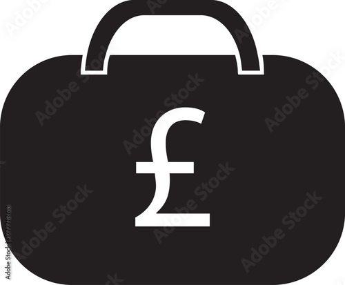 Business Briefcase with British Pound Sterling Symbo