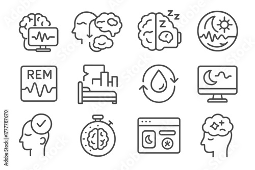 Icon sleep dream neuro interface icons feedback vector timer melatonin dimmer control