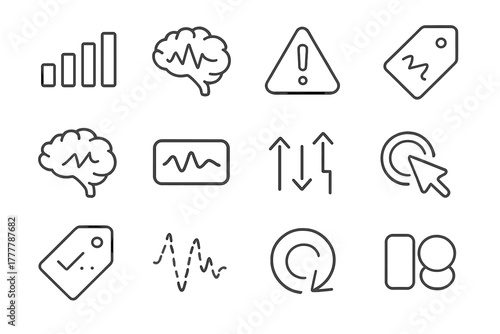 Signal fatigue icons icon neuroinput delayed pulse adaptive vector diminishing pointer rate