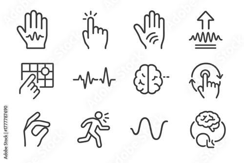 Wave loop overlay vector glove haptic pulse feedback guidance icon neuro