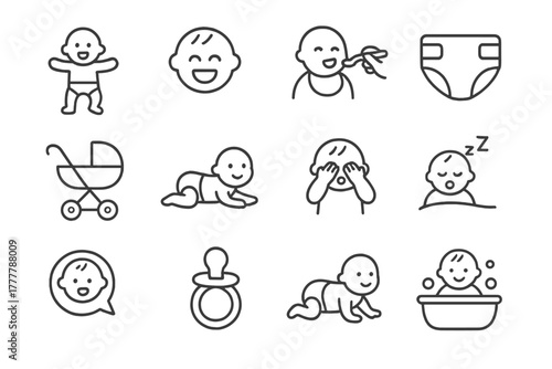 Time feeding symbol care first icon icons stroller milestone walk peekaboo baby