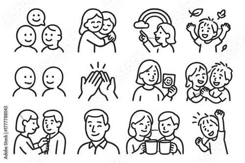 Smile moments victory cherished share falling icon vector photo warm icons bubble