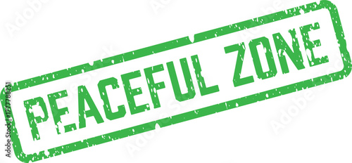 Authentic green peaceful zone rubber stamp impression perfect for tranquility and calming affirmations