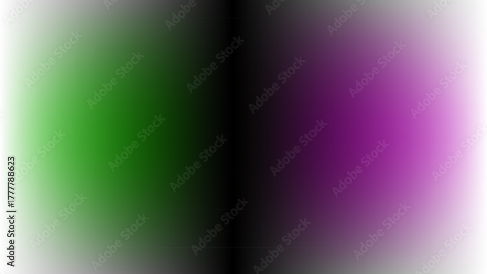 Obraz premium Abstract gradient of vibrant green fading to deep purple with a sharp black vertical divide