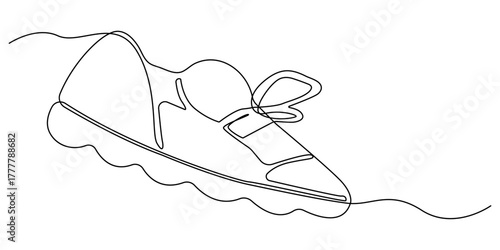 Minimalist shoes outline created with single continuous line drawing design