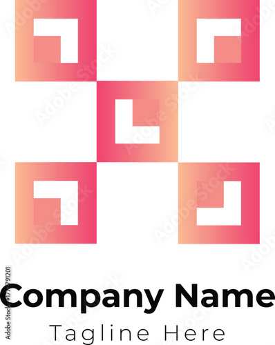 abstract monogram minimalist business logo 