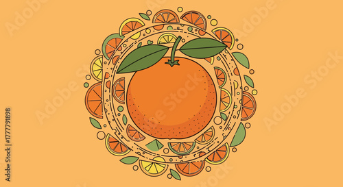 Vibrant Citrus Composition Depicting Mandarin Orange With Decorative Slice Arrangements