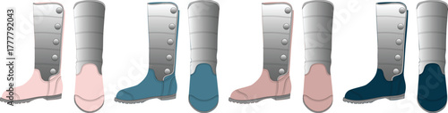 Stylized Collection Fashionable and Functional Metallic Boots for Various Occasions