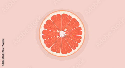 Vibrant Citrus Slice on Pastel Backdrop Illustrating Freshness and Healthy Eating Habits