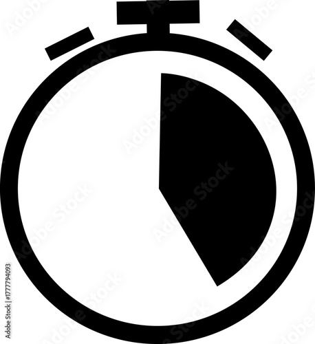 Stopwatch icon , Timer, clock, ,stopwatch symbol. minutes ,hour , speed, work, day, office, person, isolated on transparent background.