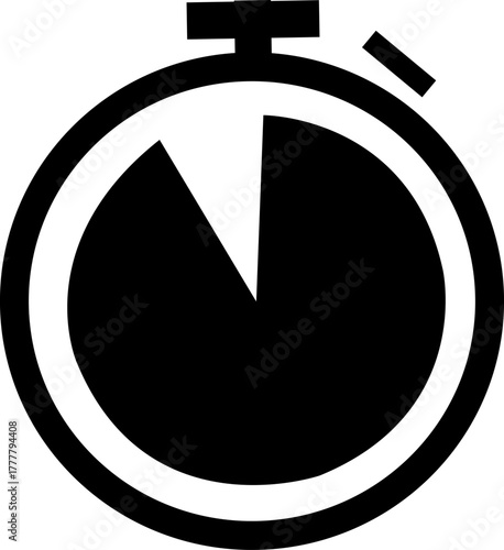 Stopwatch icon , Timer, clock, ,stopwatch symbol. minutes ,hour , speed, work, day, office, person, isolated on transparent background.