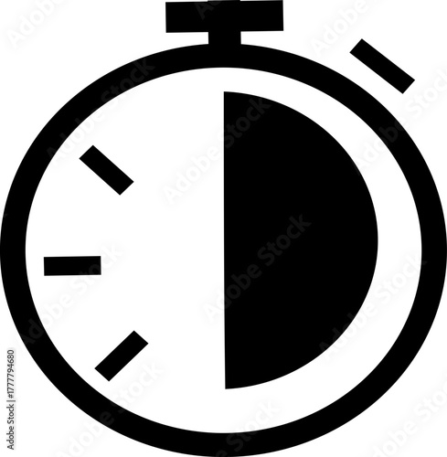 Stopwatch icon , Timer, clock, ,stopwatch symbol. minutes ,hour , speed, work, day, office, person, isolated on transparent background.