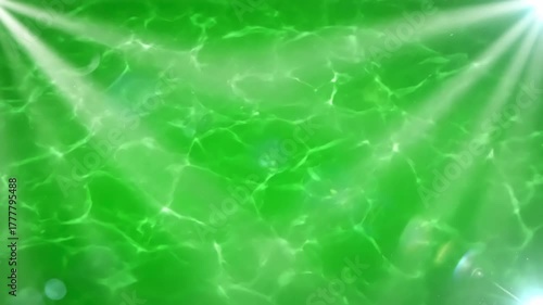 Green Screen Compositing with sun rays on from top view beautiful white spotlight effects moving underwater sea scene flash lights bright light lens flare effect chroma key 4k resolution distortion
