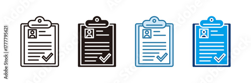 Attendance Report Icon Set Multiple Style Collection