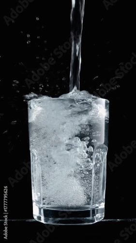 Vertical Flowing Water Stream in Midair