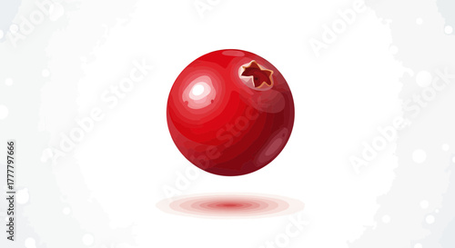Vibrant Illustrated Cranberry In 3d Rendering on A Clean White Background Composition