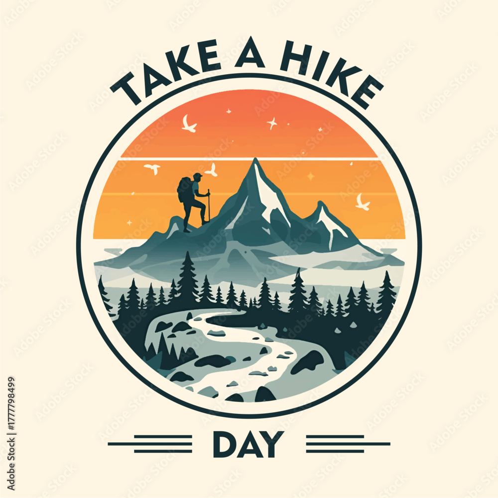 custom made wallpaper toronto digitallandscape illustration with the theme "take a hike day"