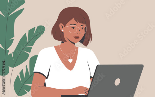 Freelancer Working on Her Laptop