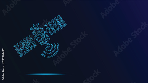 Creative satellite illustration. Perfect for technology, global communications and innovation concepts. High-quality file for all your design needs.