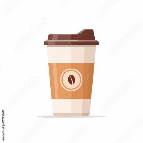 Tasse de café to-go stylisée isolée symbole lifestyle américain