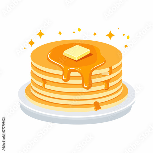 Pancakes stylisés isolés symbole brunch américain