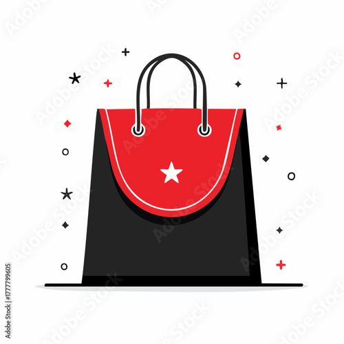 Sac shopping stylisé isolé symbole Black Friday