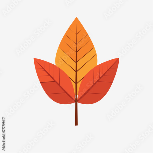 Feuille d’automne stylisée isolée symbole de Thanksgiving