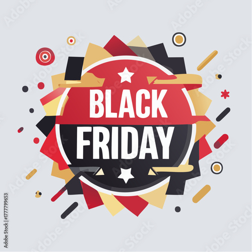 Étiquette Black Friday rouge et noir