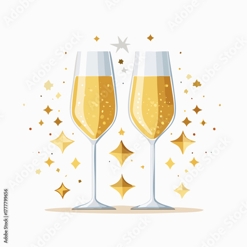 Illustration design plat de toast doré moderne