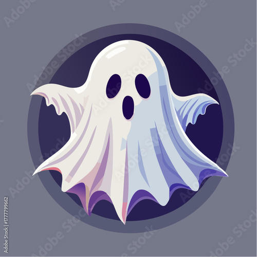Icône vectorielle géométrique fantôme mignon américain