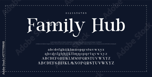 Elegant wedding alphabet letters font and number. Typography Luxury classic lettering serif fonts decorative logo vintage retro concept. vector illustration.