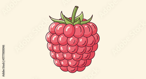 Vibrant Illustrated Raspberry Fruit Showing Deliciousness And Its Beautiful Colour