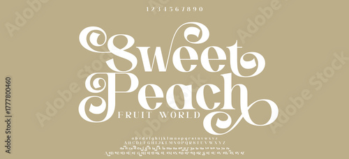 Elegant wedding alphabet letters font and number. Typography Luxury classic lettering serif fonts decorative logo vintage retro concept. vector illustration.