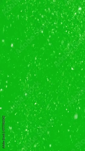 Winter Chroma Key Overlay with isolated falling snow snowflakes new year on green screen alpha channel background distortion, overlay, glitch, static noise, scan lines black background, 4k animated