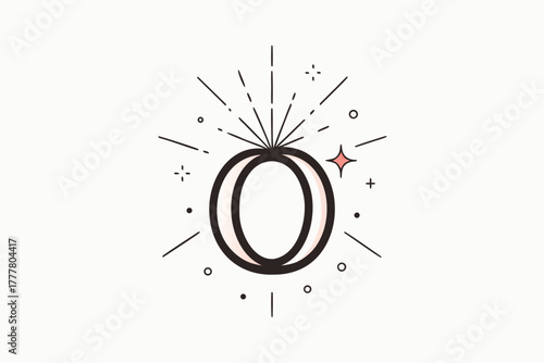 digit as a glowing sparkler ring glow  