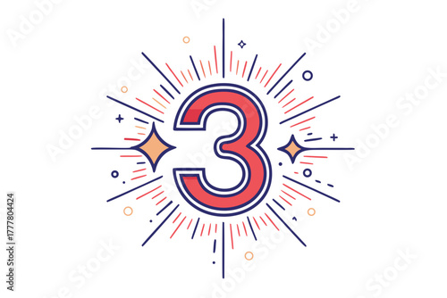 countdown surrounded by circular sparkler rays  