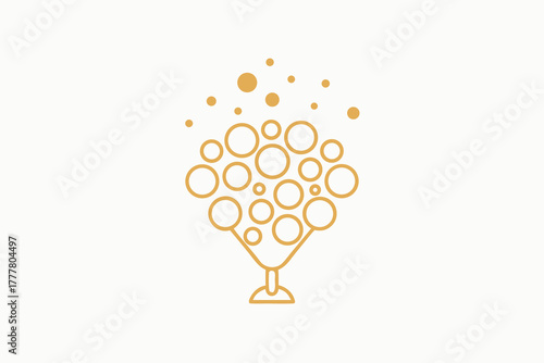 champagne bubble cluster geometric pattern  