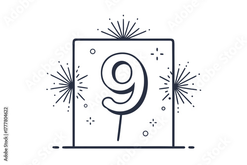 sparkler frame number circle line  