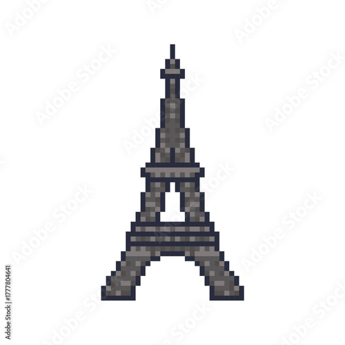 eiffel tower iconic pixel art