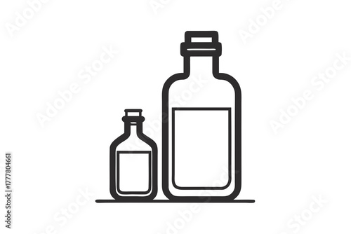bottle glass pair line art refined  