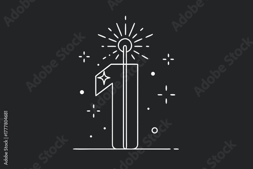 sparkler shaped frame containing digit silhouette  