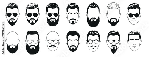Handsome man  beard face . bearded hipster men faces. Haircuts, beards, mustaches 