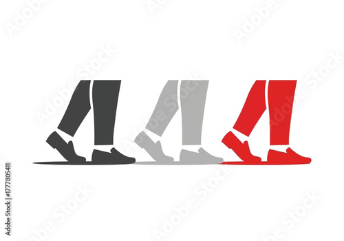 Walking Steps in Different Colors A Visual Progression.