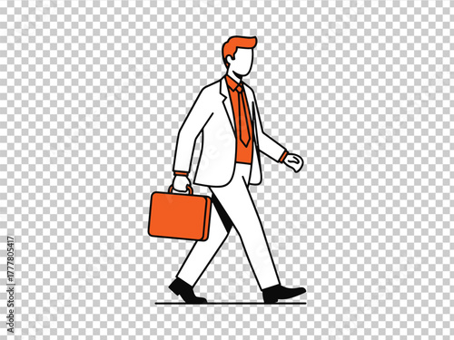 Businessman walking with a briefcase.