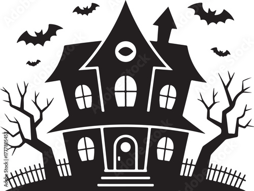 Haunted Mansion Bats Swarm Spooky Night