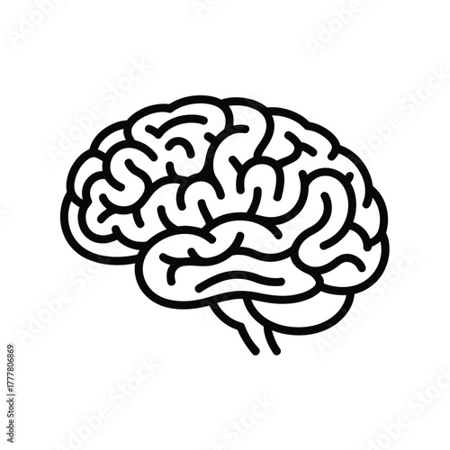 Stylized outline of a human brain