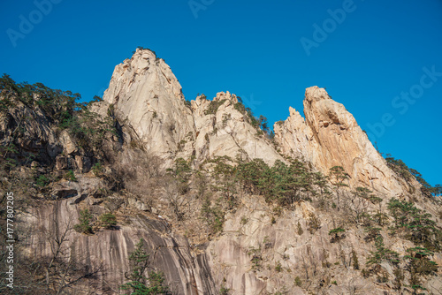 Ulsanbawi Rock cliff formation in Seoraksan National Park, Sokcho, South Korea