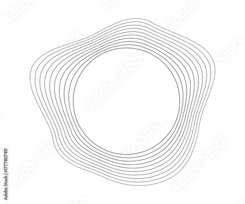 Round curved sound waves with dynamic wavy stripes