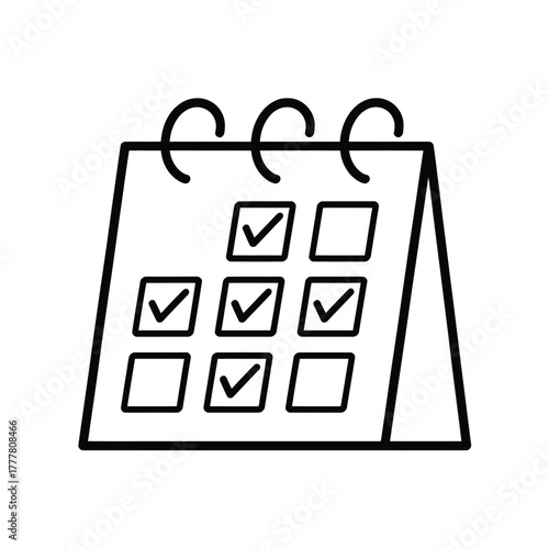 Desk calendar with checkmarks indicating completed tasks